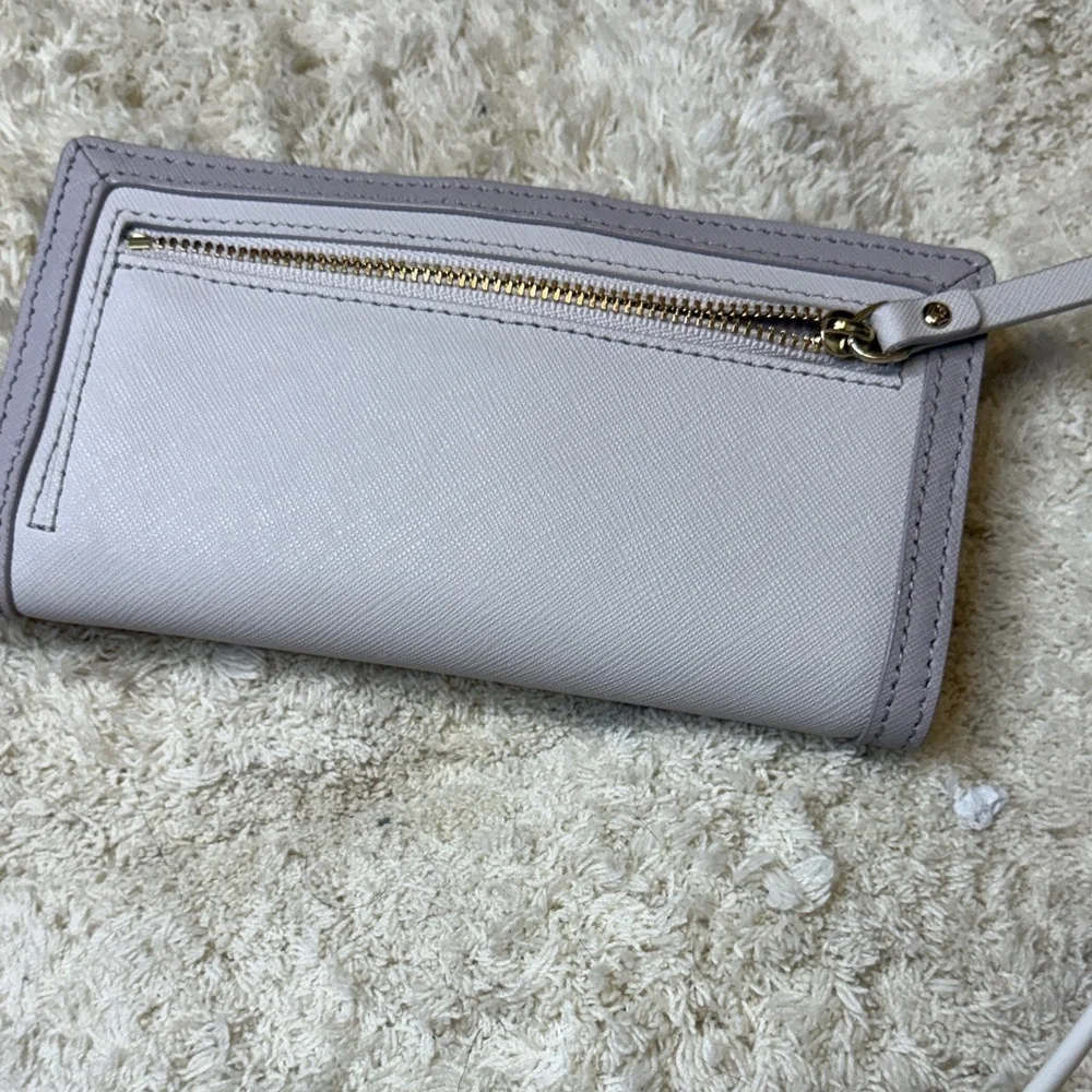 NWOT Kate Spade Light Gray Wallet with Bow Detail